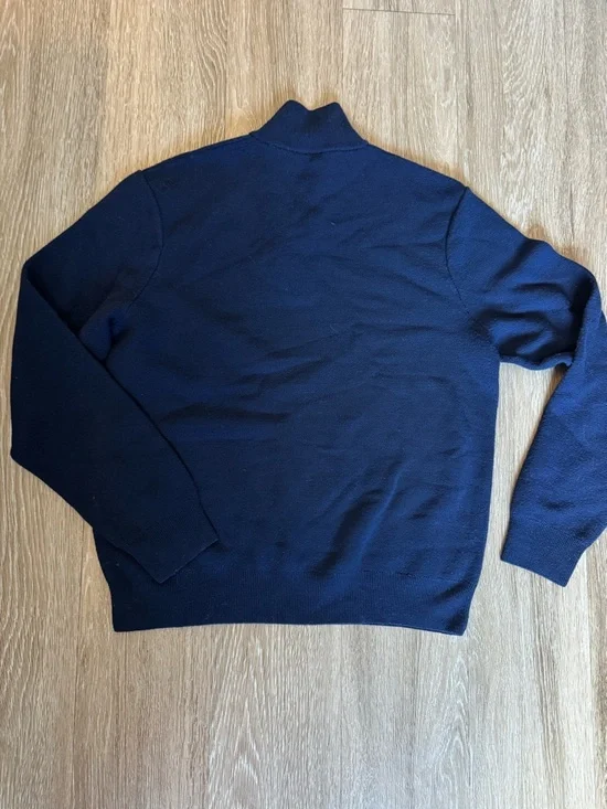 Ralph Lauren Purple Label Navy Half-Zip Wool Sweater - Picture 10 of 13